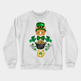 Ginger Cat Ready For St. Pat's Crewneck Sweatshirt